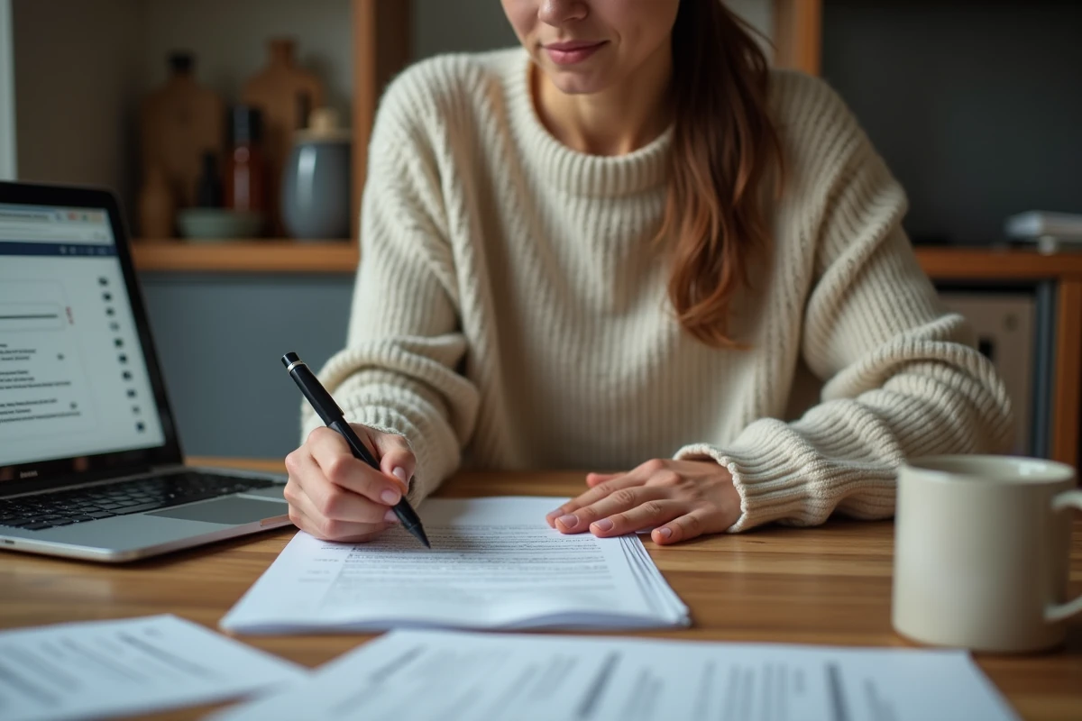 Femme en CDD remplissant un formulaire de prime d'activité à domicile, illustrant les démarches administratives selon le type de contrat en 2026