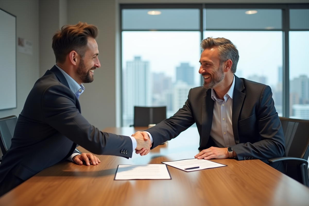 Deux hommes se serrant la main lors d