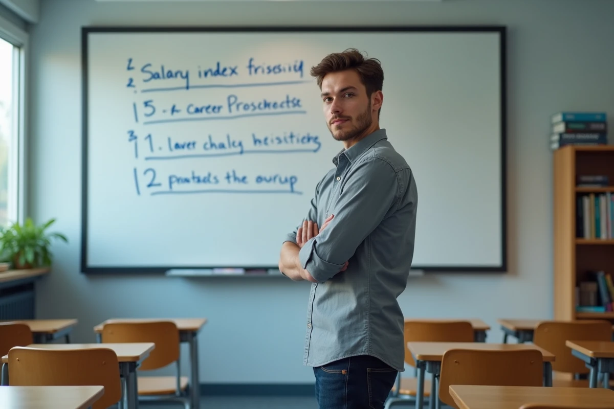 Professeur devant un tableau avec des points indiciaires de rémunération en 2026