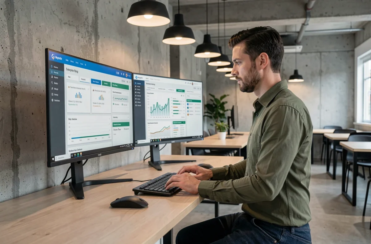Un courtier digital de Réassurez-moi gérant des dossiers d'assurance emprunteur sur une plateforme en ligne