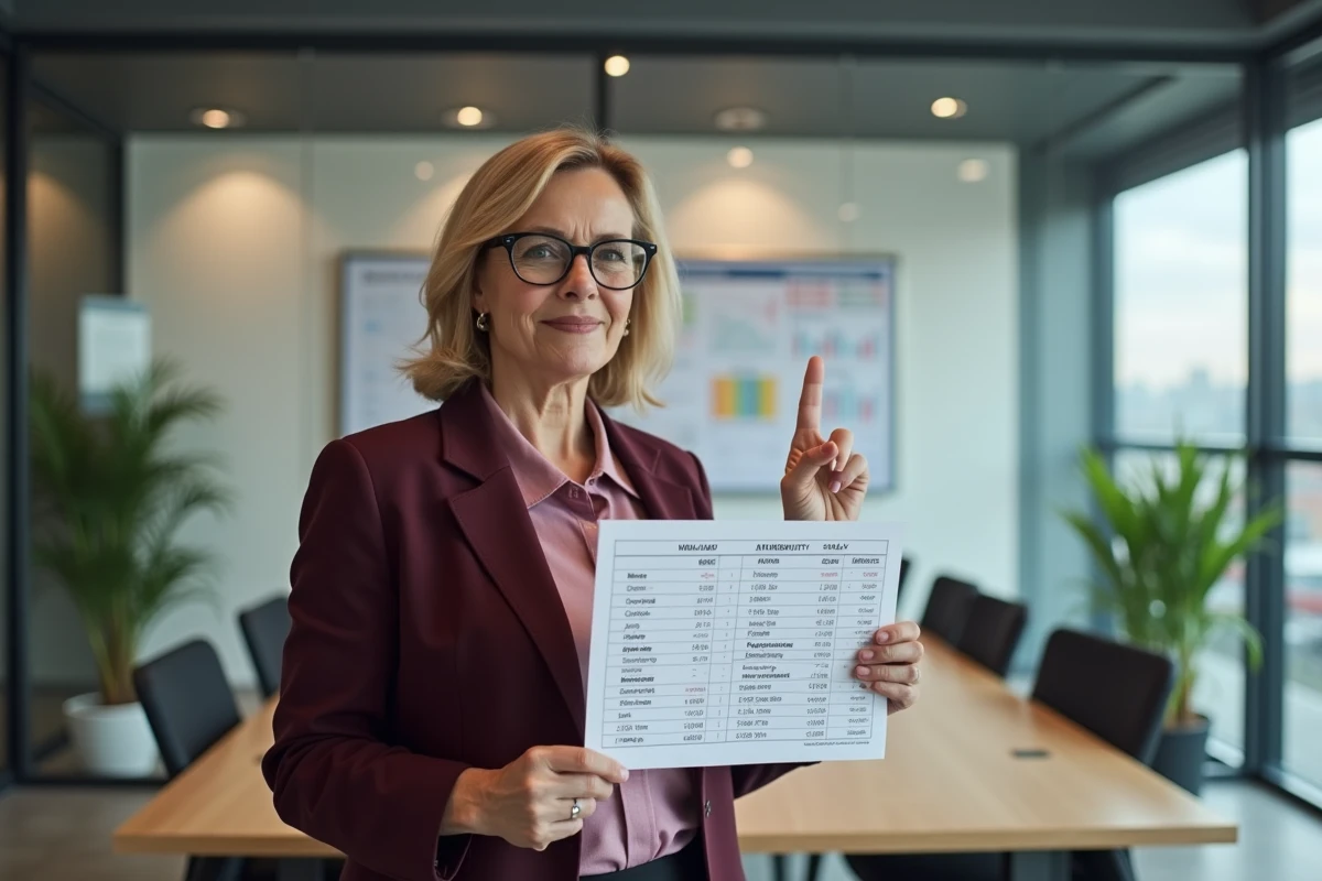 Responsable RH examinant un tableau comparatif de salaires brut net en entreprise, impact du statut CDI et des cotisations 2026